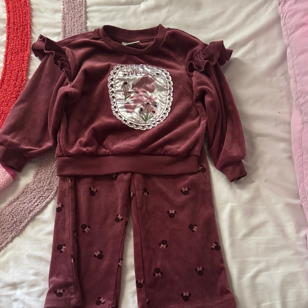 Disney Maroon Kids Matching Set